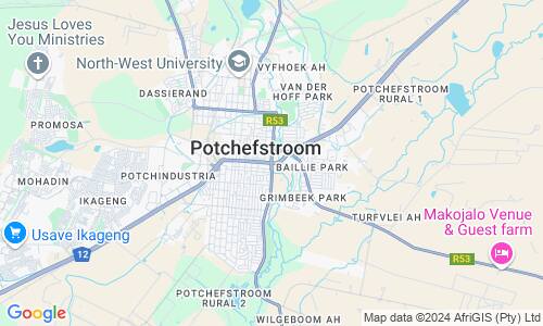 Ausschnitt der Weltkarte zu Potchefstroom
