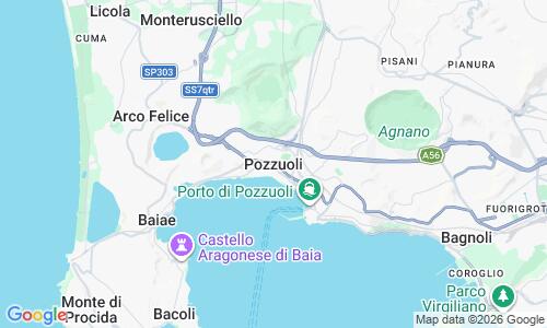 Ausschnitt der Weltkarte zu Pozzuoli Strand