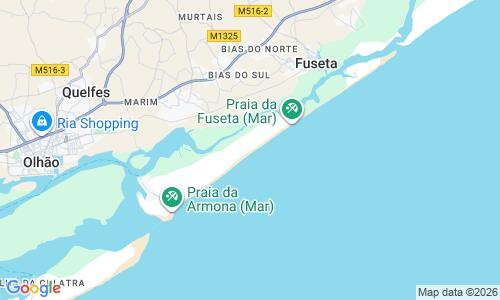 Ausschnitt der Weltkarte zu Praia da Armona