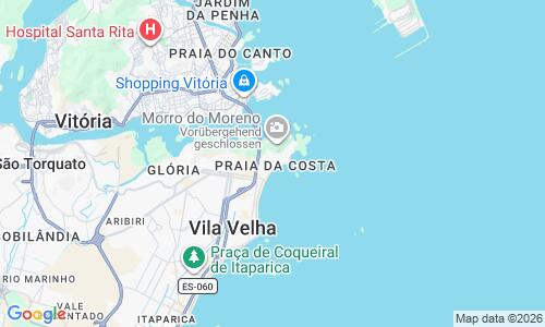 Ausschnitt der Weltkarte zu Praia da Costa