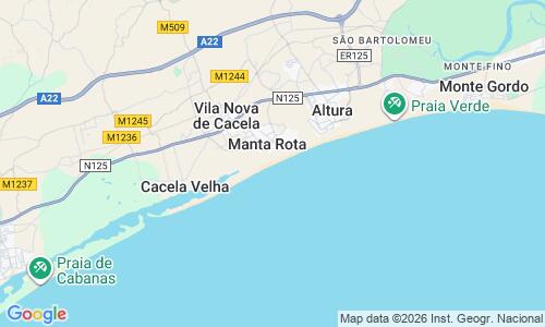 Ausschnitt der Weltkarte zu Praia da Manta Rota