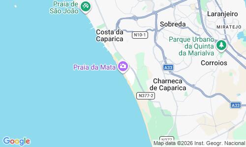 Ausschnitt der Weltkarte zu Praia da Mata