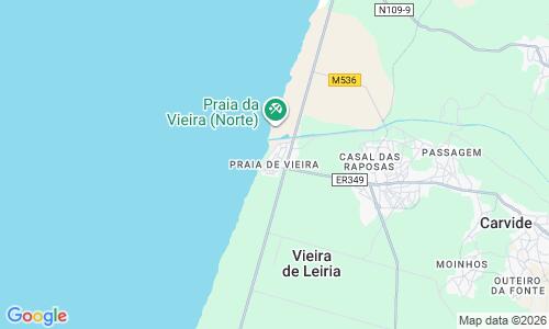 Ausschnitt der Weltkarte zu Praia da Vieira