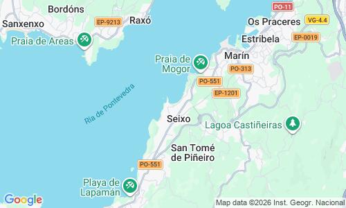 Ausschnitt der Weltkarte zu Praia de Aguete