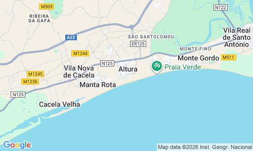 Ausschnitt der Weltkarte zu Praia de Altura