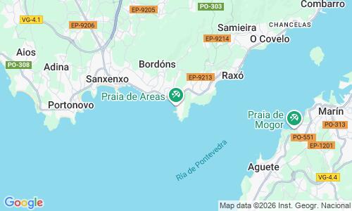 Ausschnitt der Weltkarte zu Praia de Areas