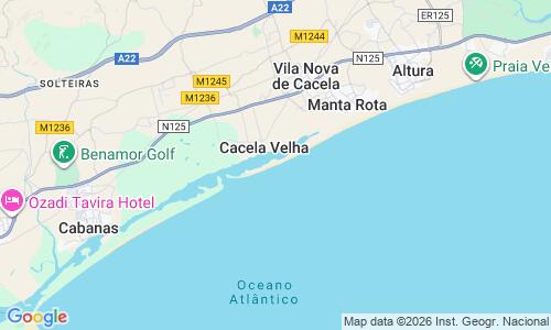 Ausschnitt der Weltkarte zu Praia de Cacela Velha