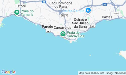 Ausschnitt der Weltkarte zu Praia de Carcavelos