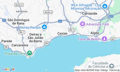 Ausschnitt der Weltkarte zu Praia de Caxias