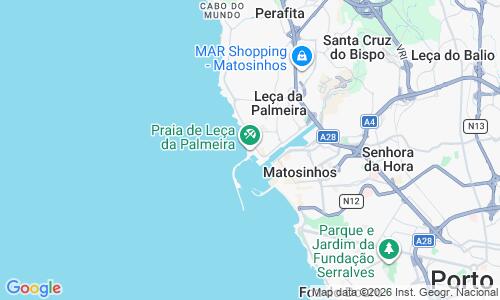 Ausschnitt der Weltkarte zu Praia de Leca da Palmeira