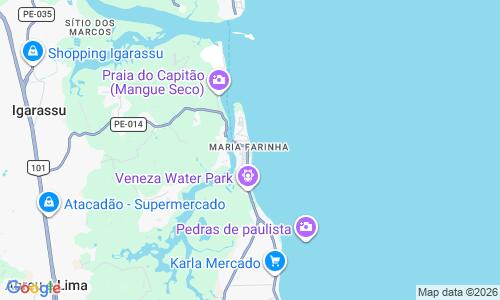 Ausschnitt der Weltkarte zu Praia de Maria Farinha