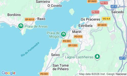 Ausschnitt der Weltkarte zu Praia de Mogor