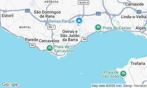 Ausschnitt der Weltkarte zu Praia de Oeiras