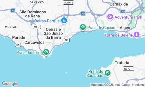 Ausschnitt der Weltkarte zu Praia de Paco Arcos