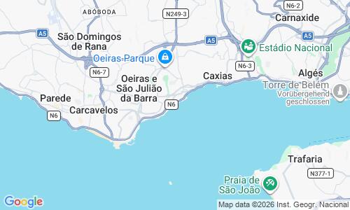 Ausschnitt der Weltkarte zu Praia de Paco de Arcos