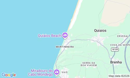 Ausschnitt der Weltkarte zu Praia de Quiaios