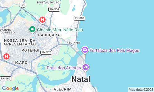 Ausschnitt der Weltkarte zu Praia de Redinha