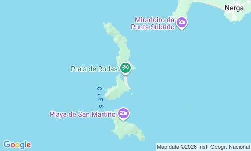 Ausschnitt der Weltkarte zu Praia de Rodas