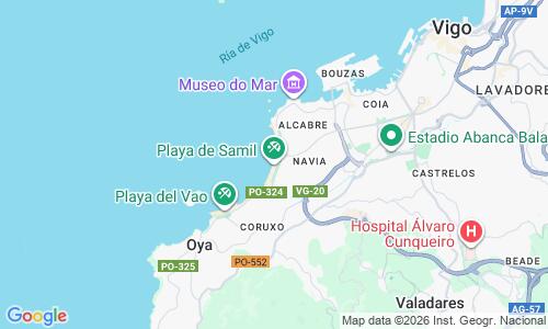 Ausschnitt der Weltkarte zu Praia de Samil