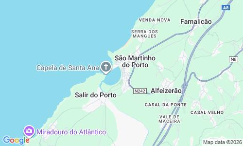 Ausschnitt der Weltkarte zu Praia de São Martinho do Porto