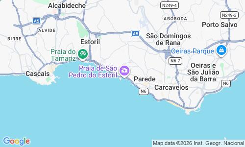 Ausschnitt der Weltkarte zu Praia de Sao Pedro do Estoril