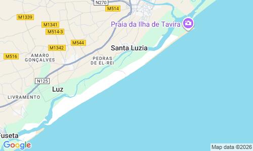 Ausschnitt der Weltkarte zu Praia do Barril