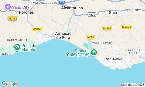 Ausschnitt der Weltkarte zu Praia dos Salgados
