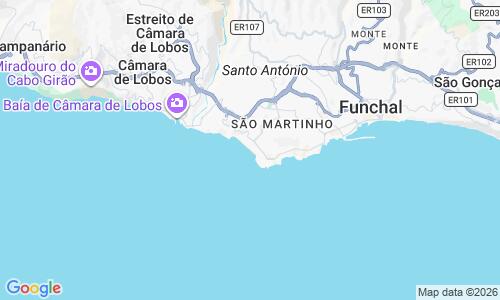 Ausschnitt der Weltkarte zu Praia Formosa