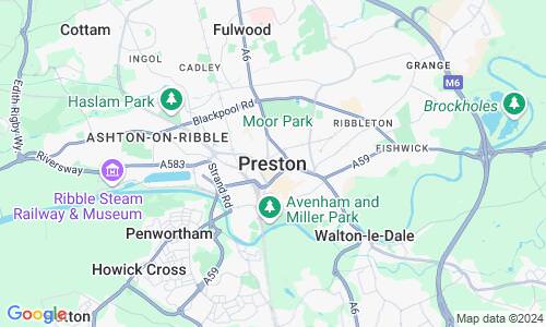 Ausschnitt der Weltkarte zu Preston