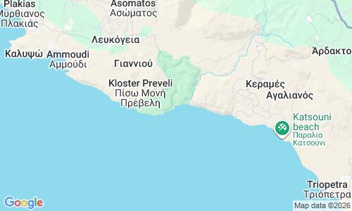Ausschnitt der Weltkarte zu Preveli Beach