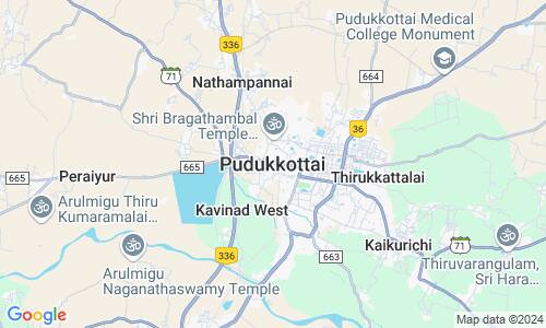 Ausschnitt der Weltkarte zu Pudukkottai