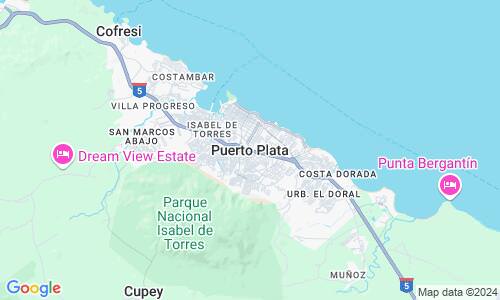 Ausschnitt der Weltkarte zu Puerto Plata