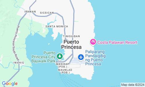 Ausschnitt der Weltkarte zu Puerto Princesa