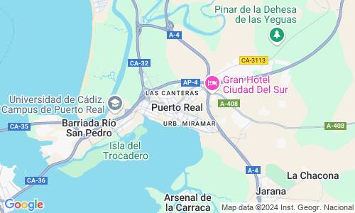 Ausschnitt der Weltkarte zu Puerto Real