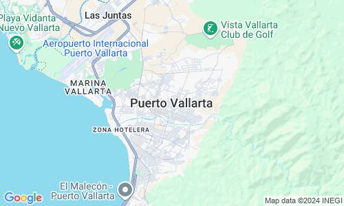 Ausschnitt der Weltkarte zu Puerto Vallarta