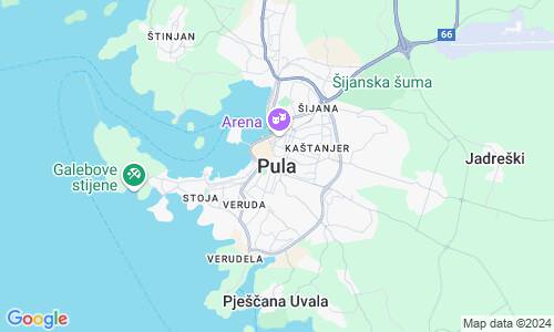 Ausschnit der Weltkarte zu Pula