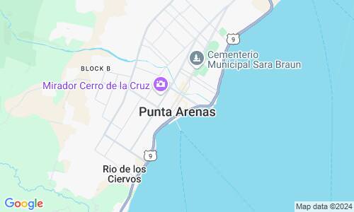 Ausschnitt der Weltkarte zu Punta Arenas