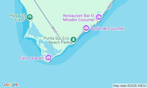 Ausschnitt der Weltkarte zu Punta Sur Eco Beach Park