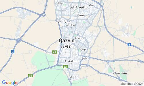 Ausschnitt der Weltkarte zu Qazvin