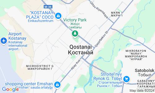 Ausschnitt der Weltkarte zu Qostanai