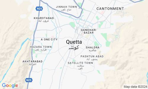 Ausschnitt der Weltkarte zu Quetta