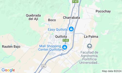 Ausschnitt der Weltkarte zu Quillota