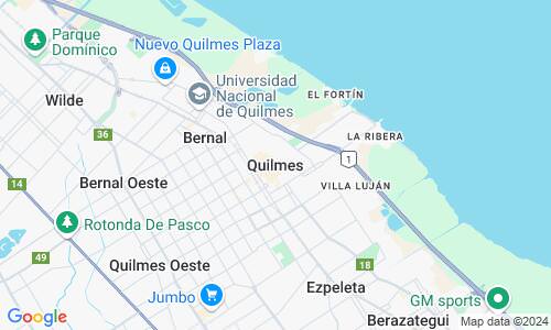 Ausschnitt der Weltkarte zu Quilmes