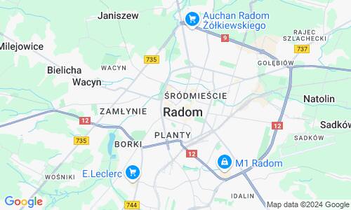 Ausschnitt der Weltkarte zu Radom