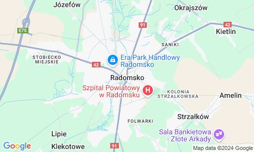 Ausschnitt der Weltkarte zu Radomsko