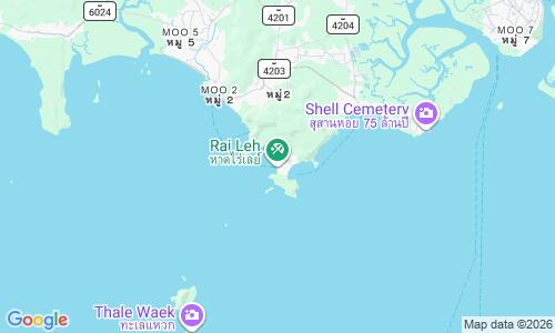 Ausschnitt der Weltkarte zu Railay Beach