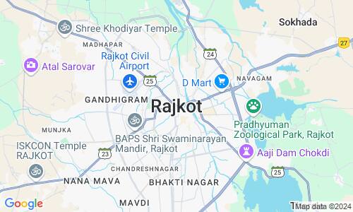 Ausschnitt der Weltkarte zu Rajkot