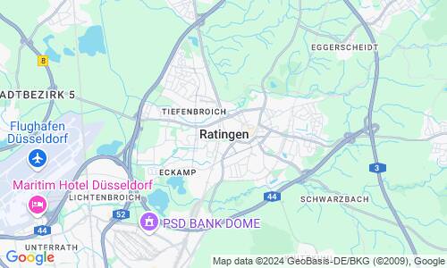 Ausschnitt der Weltkarte zu Ratingen