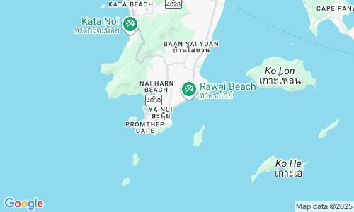 Ausschnitt der Weltkarte zu Rawai Beach