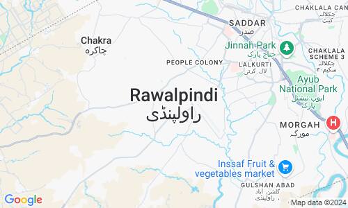 Ausschnitt der Weltkarte zu Rawalpindi